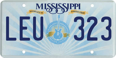MS license plate LEU323