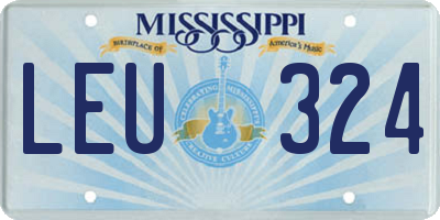 MS license plate LEU324
