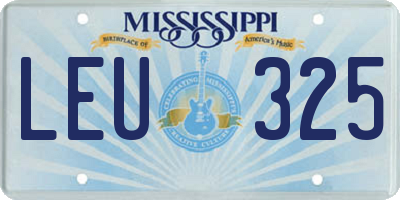 MS license plate LEU325