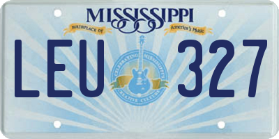 MS license plate LEU327