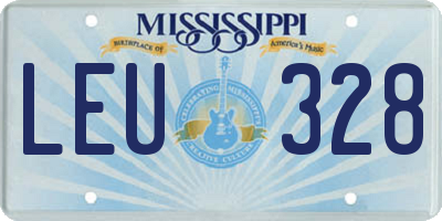 MS license plate LEU328