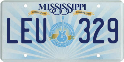 MS license plate LEU329