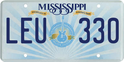 MS license plate LEU330
