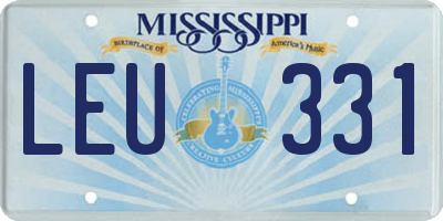 MS license plate LEU331