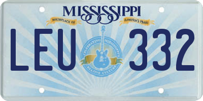MS license plate LEU332