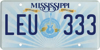 MS license plate LEU333