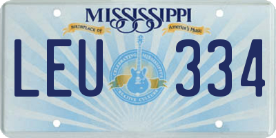 MS license plate LEU334