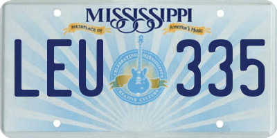 MS license plate LEU335