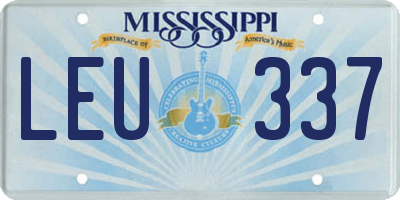 MS license plate LEU337