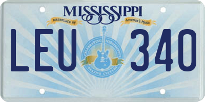 MS license plate LEU340