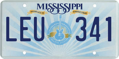 MS license plate LEU341