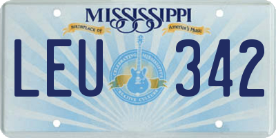MS license plate LEU342