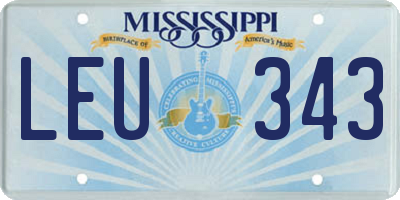MS license plate LEU343