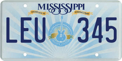 MS license plate LEU345