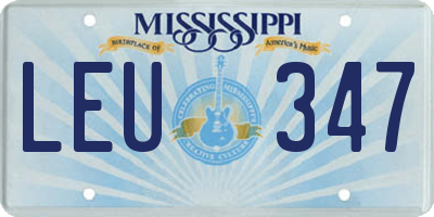 MS license plate LEU347