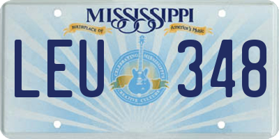 MS license plate LEU348