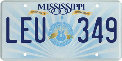 MS license plate LEU349