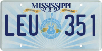 MS license plate LEU351