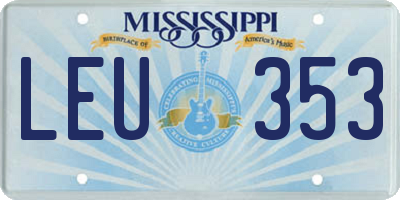 MS license plate LEU353
