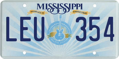 MS license plate LEU354