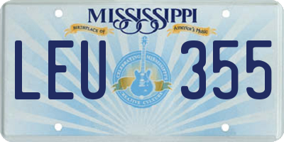 MS license plate LEU355