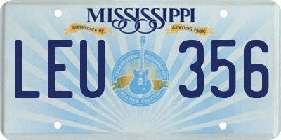 MS license plate LEU356
