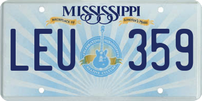 MS license plate LEU359