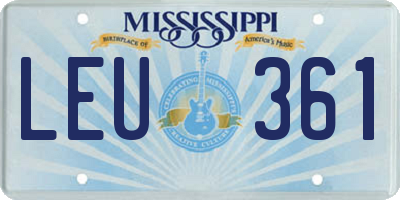 MS license plate LEU361