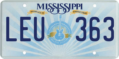 MS license plate LEU363