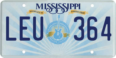 MS license plate LEU364