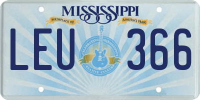 MS license plate LEU366