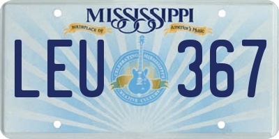 MS license plate LEU367