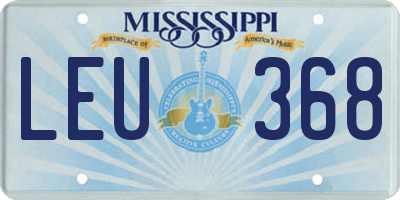 MS license plate LEU368