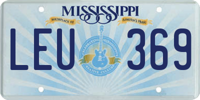 MS license plate LEU369