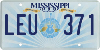 MS license plate LEU371