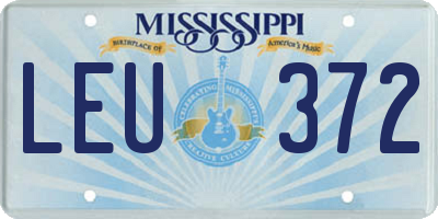 MS license plate LEU372