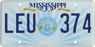 MS license plate LEU374