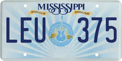 MS license plate LEU375