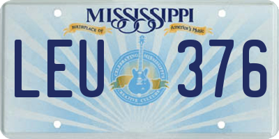 MS license plate LEU376