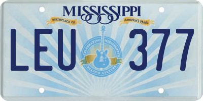 MS license plate LEU377