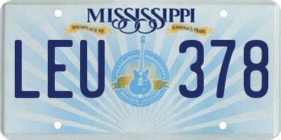MS license plate LEU378