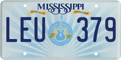 MS license plate LEU379