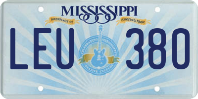 MS license plate LEU380
