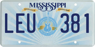 MS license plate LEU381