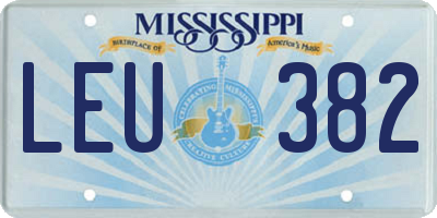 MS license plate LEU382