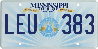 MS license plate LEU383