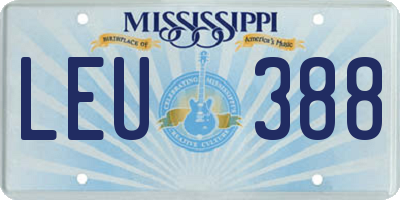 MS license plate LEU388