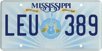 MS license plate LEU389