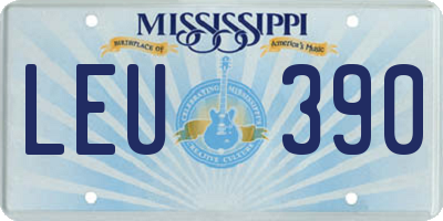 MS license plate LEU390