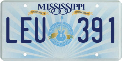 MS license plate LEU391